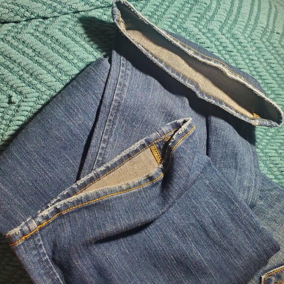 LUCKY BRAND Lil' Maggie 2 Women's Low Rise Button Fly Wide Leg Jeans Back Flap - Picture 14 of 16